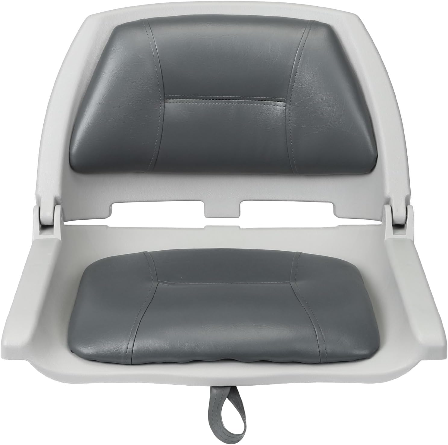 Folding Boat Seat Padded Folding Boat Chair with Backrest Marine BassJon Boat Seat (Grayshell Charcoal)