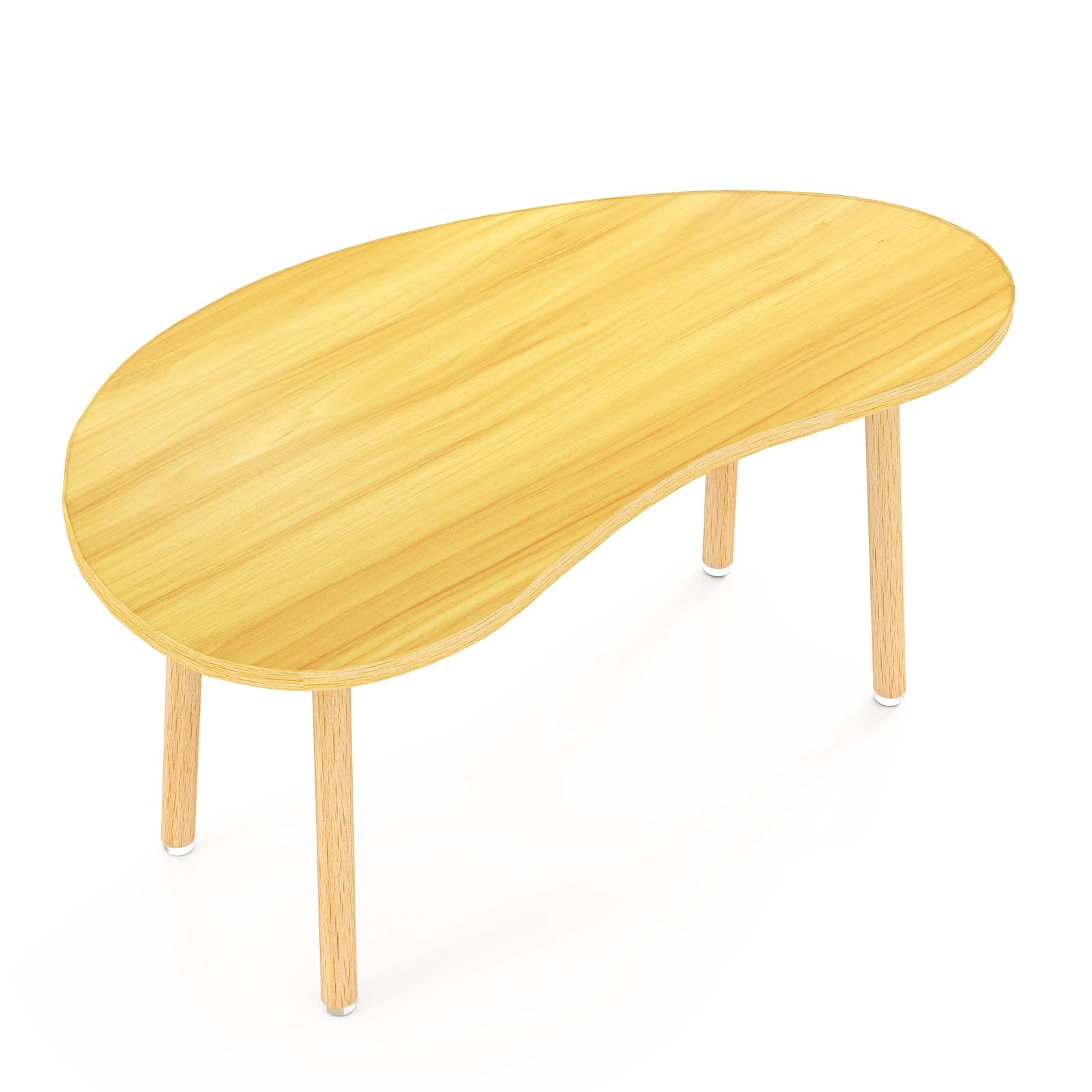 Mango Coffee Table Low Table with 4 Solid Wood Sturdy Legs, Floor Table Desk for Sitting on The Floor, Storage and Living Room Furniture (White)