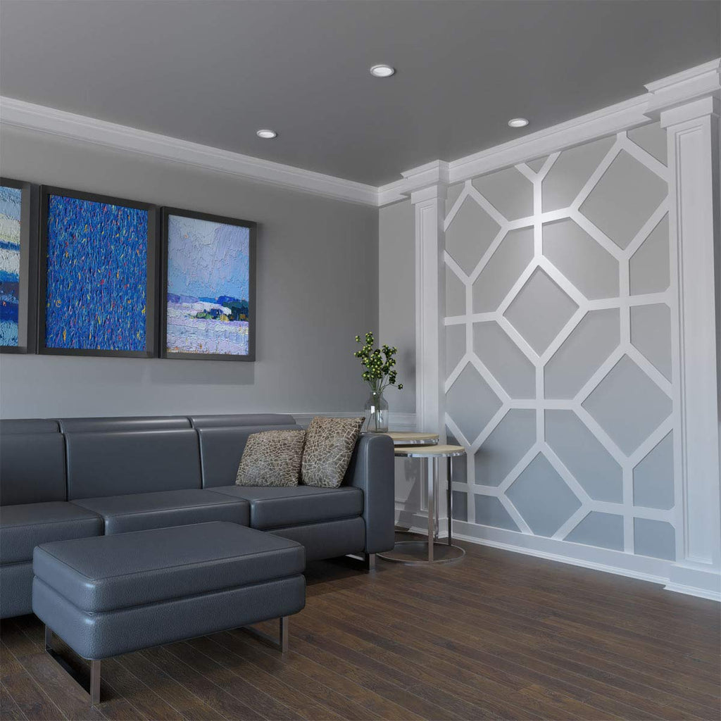 Ekena Millwork 39 "W x 23 3/8"H x 3/8"T Large Cameron Decorative Fretwork Wall Panels in Architectural Grade PVC