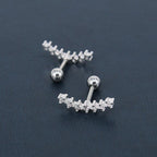 ZS Curve Seven Stud CZ Stud Earrings 316L Stainless Steel Ear Helix Conch Cartilage Piercing