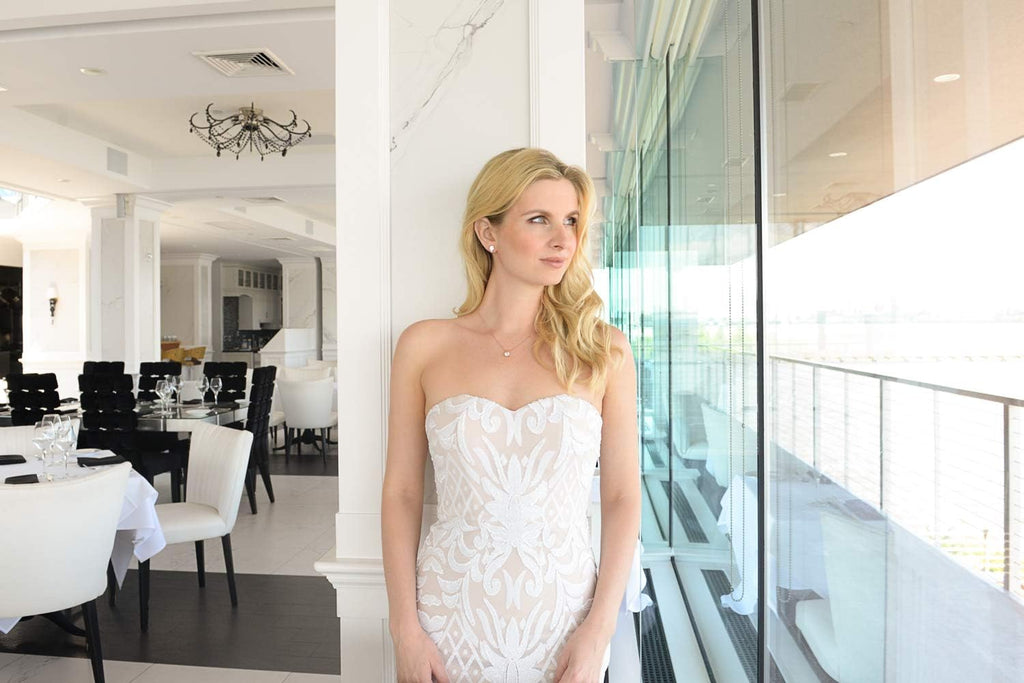 Mariell 14K Rose Gold Plated Cubic Zirconia Jewelry Set - 2cwt Round Pendant with 8mm Clip-On Earrings