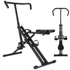 Leikefitness Entraîneur d'Assistance Squat pour Machine de Fitness des Jambes pour Gym à Domicile Machine à Squat, Machine 2 en 1 Vélo & Rameur pour Fessiers, Fessiers, Cuisses, Noir