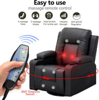 COMHOMA Recline Chair Set，Furniture 2PC Bonded Leather Recliner Set Living Room Set, Sofa, Loveseat（Black,Living Room Set3+2）