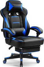 GTPLAYER Gaming Chair with Footrest, Big and Tall Computer Game Chair 350lb Racing Style, Ergonomic High Back Lumbar Support and Recliner, Moon Gray