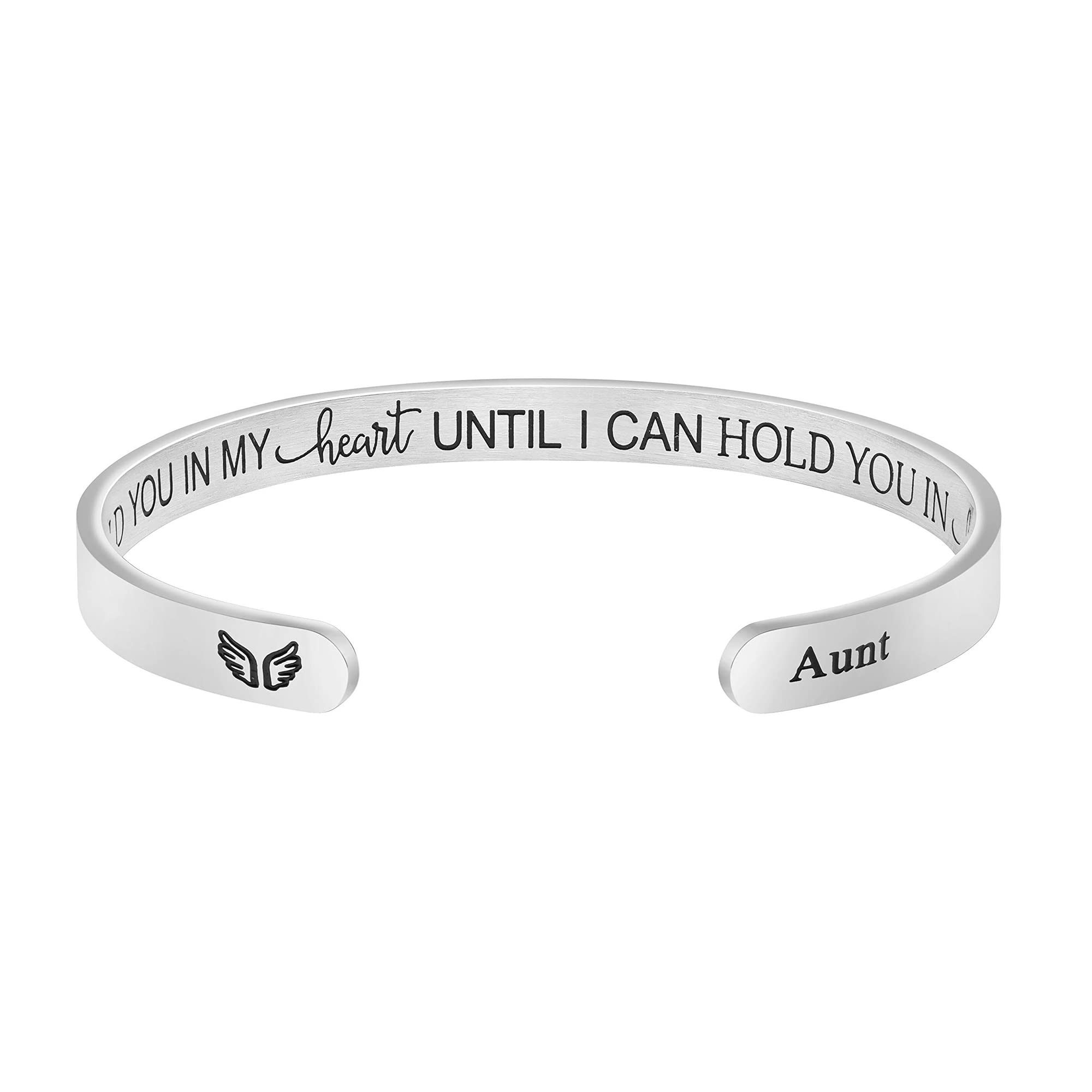 JoycuFF Memorial Gifts for Loss of Mom Dad in Memory of Jewelry Sympathy Bracelet Bereavement Cuff Secret Message Engraved Grief Gifts for Women