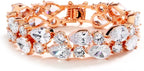 Mariell Rose Gold Petite Length 6 1/2" Wedding Bracelet with Bold CZ Mosaic for Brides and Bridesmaids