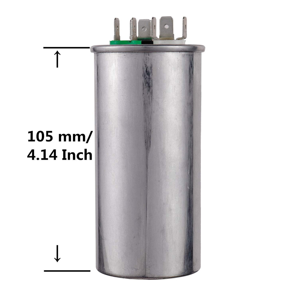 BOJACK 35+5uF 35 5 MFD ±6% 370V/440V CBB65 Dual Run Circular Start Capacitor for AC Motor Run or Fan Start or Condenser Straight