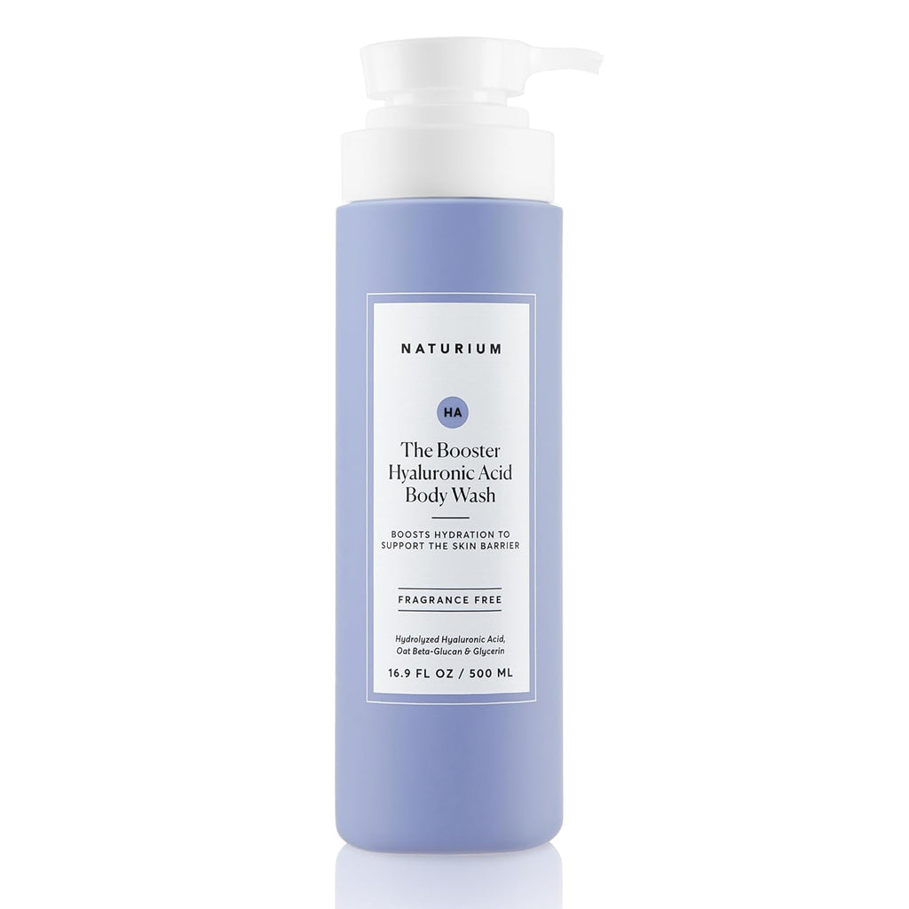 Naturium The Booster Hyaluronic Acid Body Wash, Hydrating & Moisturizing plus Minimizes Dryness, with Glycerin & Vitamin B5, 16.9 oz