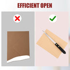 2pcs Letter Openers, Stainless Steel Envelope Openers Metal Mail Opener Tool with Wooden Handle Portable Sharp Envelope Slitter Package Wrapping Paper Cutter Knife for Home Office School Work Uses