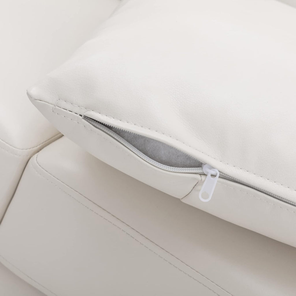 Morden Fort White Leather Love seat and Sofa Set, Modern Luxury and Comfy Furniture Sleeper Couches for Living Room, Apartment, Office, Lounge Room