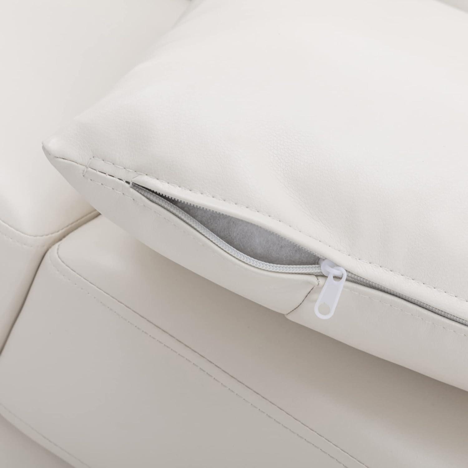 Morden Fort White Leather Love seat and Sofa Set, Modern Luxury and Comfy Furniture Sleeper Couches for Living Room, Apartment, Office, Lounge Room