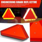 Slow Moving Vehicle Safety Sign,Slow Moving Vehicle Triangle Sign,Plastic 14"x16" Engineering Grade Reflective for Golf Cart (Plastic)