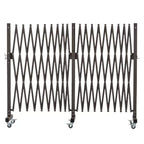 GYMTIME Expandable Barricade, Metal Safety Barrier with Casters, Mobile Folding Security Gate, 11 FT, Adjustable Traffic Temporary Fence for Warehouse Shopping Mall