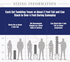 GOTHINK Giant Tumble Tower Game, Large Tumbling Tower Stack to Over 4 FT 54pcs Wooden Jumbo Blocks for Outside Yard Games with Carry Case Timber Stacking Game Night Toy Gift for Kids Adults Family