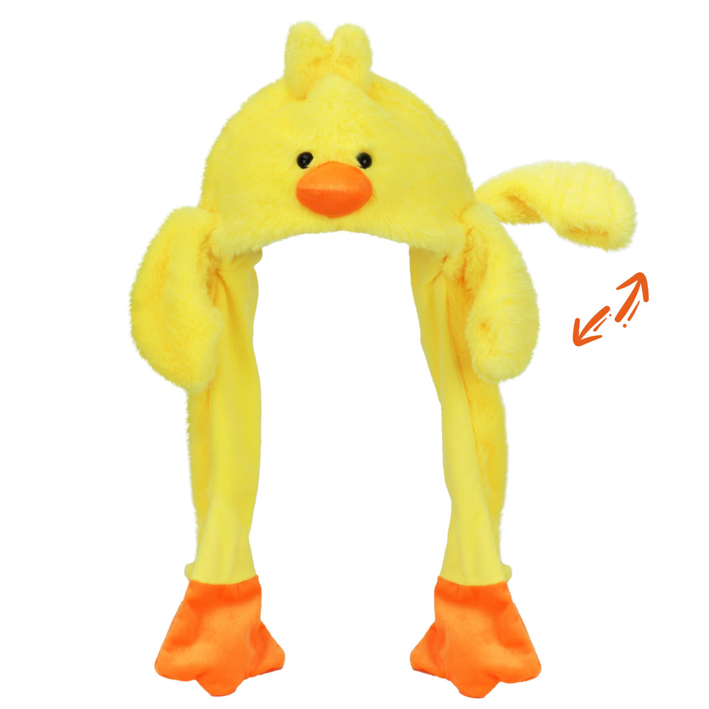 Animal Hat with Ears Moving Jumping Pop Up Beating Hat Plush Holiday Cosplay Dress Up Funny Gift for Kids