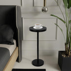 Pedestal Side Table, Small Drink Table for Small Space Living Room, Dorm, Home Office and Bedroom, Black