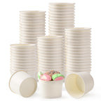 Belinlen 200 Count 4 oz Paper Ice Cream Cups Frozen Yogurt Cup Dessert Bowls Frozen Dessert Supplies(White)
