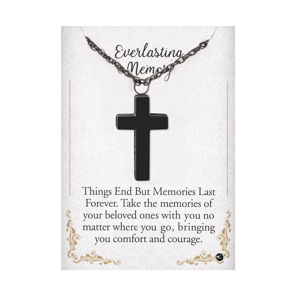 Cremation Cross Necklace for Ashes Stainless Steel Cross Urn Pendant Ashes Holder Memorial Jewelry-With Me Always