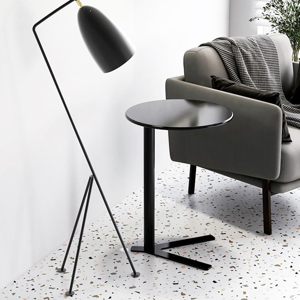 C Shaped Side Table End Coffee Tables, Unique Aesthetics Minimalist Accent Tables, Multifunction Round Metal Side Tables for Living Room Bedroom Sofa Balcony Couch Patio Yard Garden Indoor & Outdoor