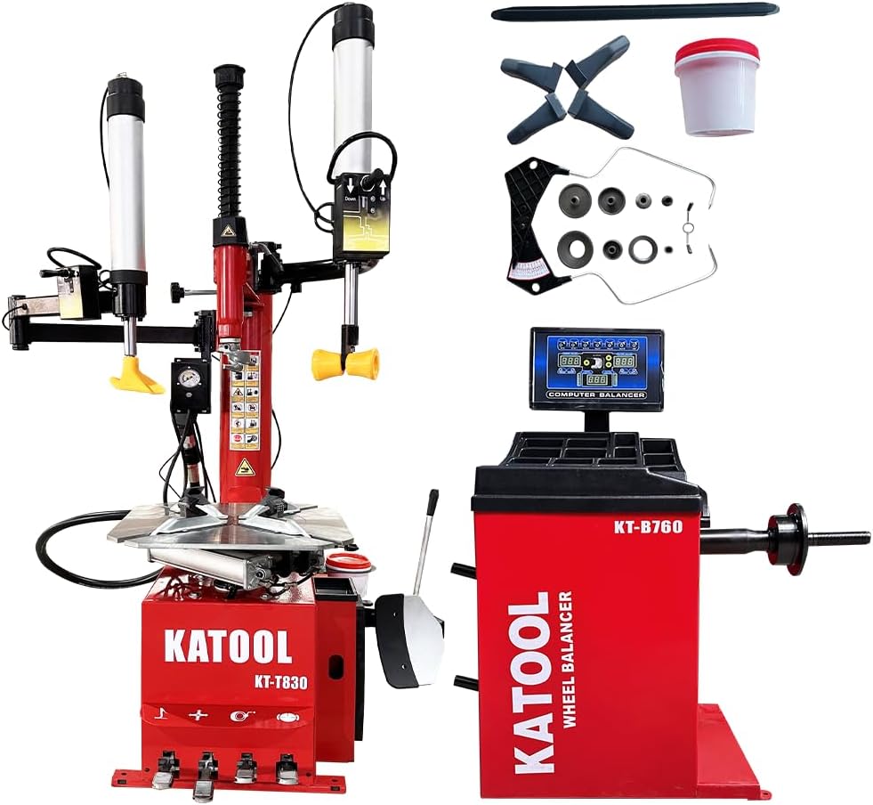 KATOOL 2.0 HP Motor Bead Blaster Tire Changer Machine Wheel Balancer Combo Tire Machine 24 Rim Wheel Tire Changer Wheel Changers