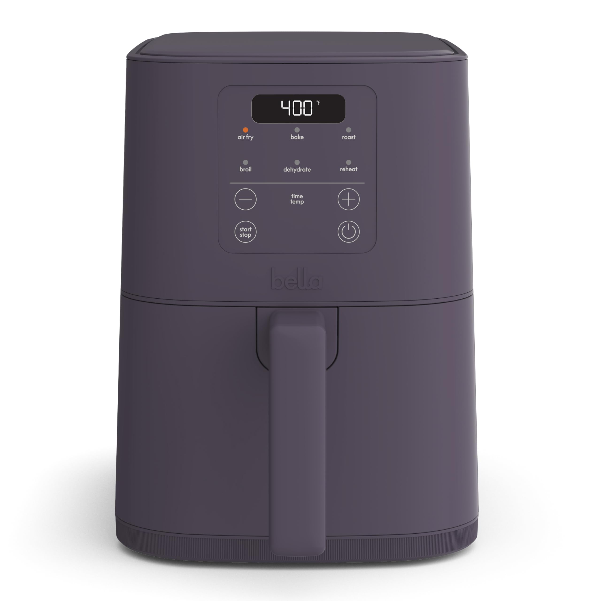 bella 4Qt Slim Air Fryer, Fits-anywhere™ Kitchenware, EverGood™ Ceramic Nonstick Coating, Adjustable Temperature, 6 Preset Cooking Options, 60 Min Auto Shutoff w Audible Tone, 3.3lb Capacity, Blossom