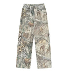 LaurelTree Camo Cargo-Hose Gerade Weites Bein Hose Jeans Jogginghose Sweatpants mit Taschen Stretch-Stoff Frau Mann Camo 03 M