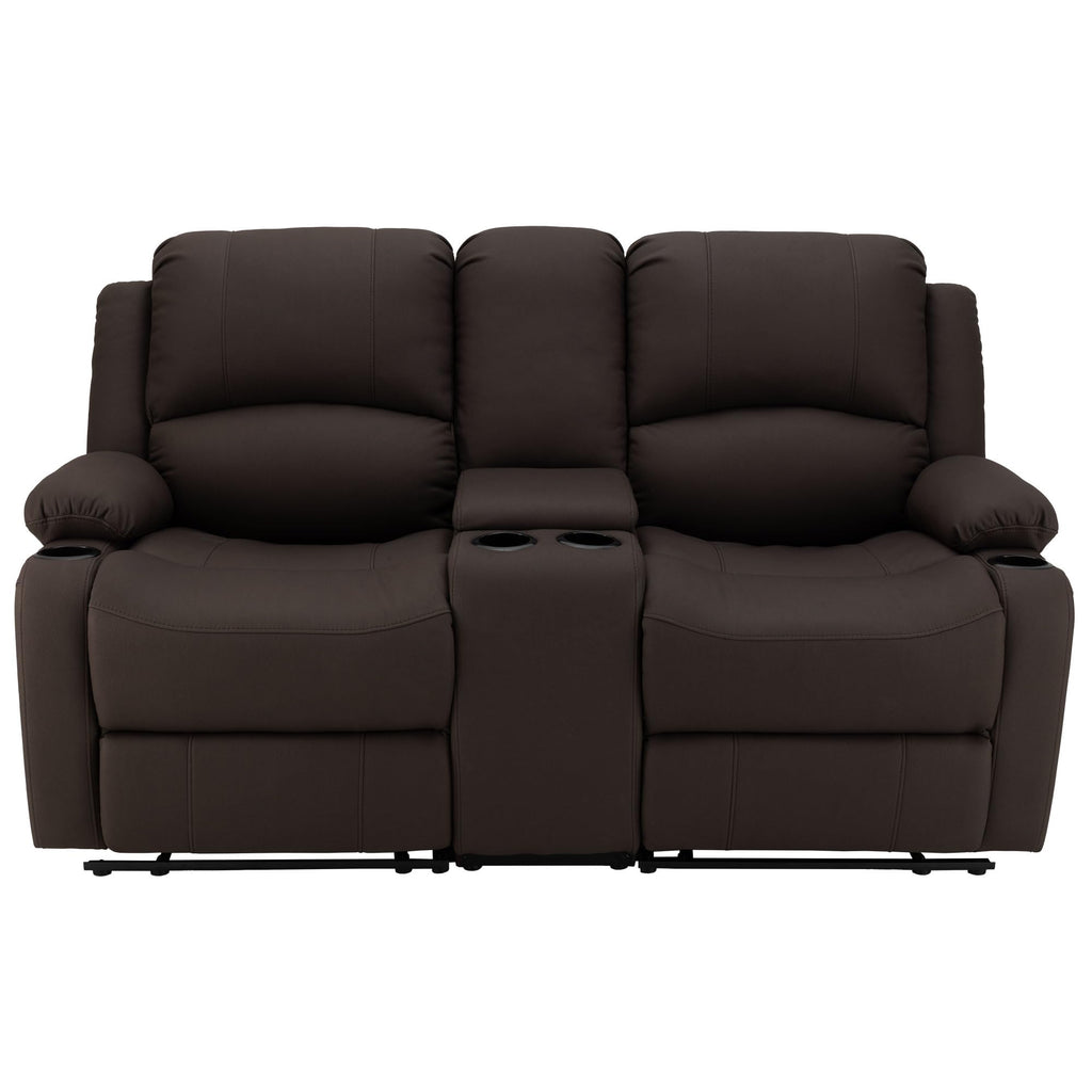 67" Wall Hugger Reclining | RV Theater Seats | Double Recliner RV Sofa & Console | RV Couch | RV Theater Seating | RV Furniture (Powered, Slate)