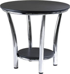Winsome Maya 22.05 x 23.82 x 23.82-Inch Medium Density Fiber Round End Table, Black (93219)