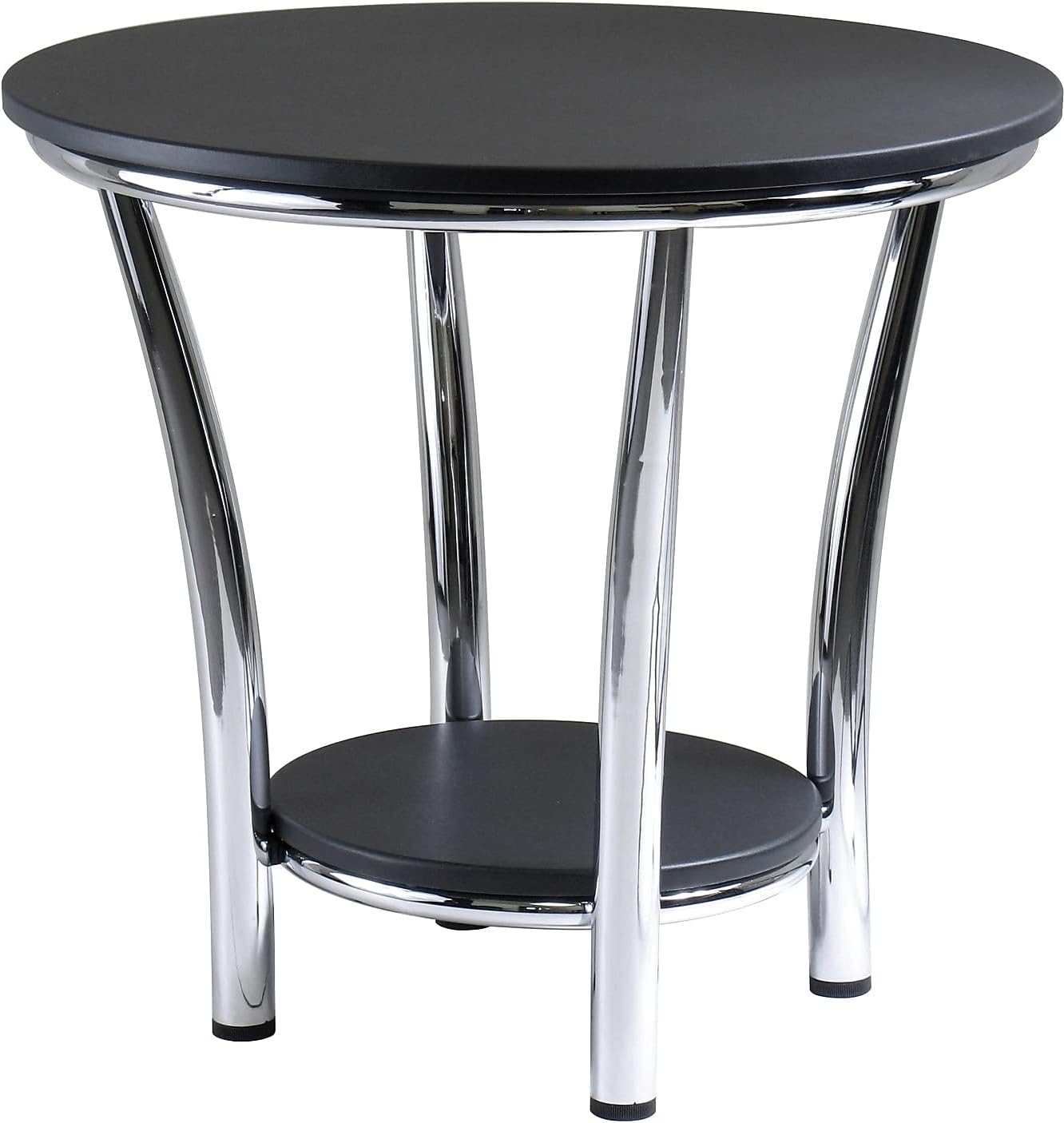 Winsome Maya 22.05 x 23.82 x 23.82-Inch Medium Density Fiber Round End Table, Black (93219)