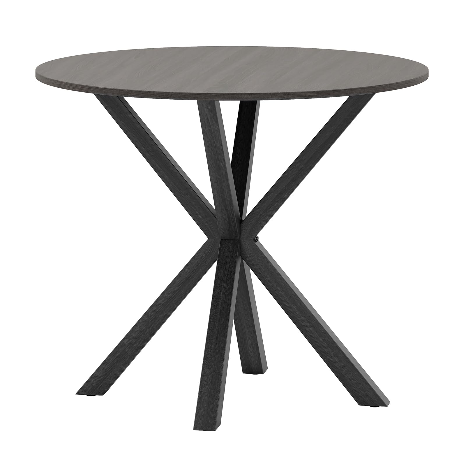 Giantex 36" Round Wood Dining Table, Farmhouse Kitchen Table with Intersecting Pedestal Base & Solid Rubber Wood Legs, Vintage Coffee Tables for Dinette, Small Spaces, Restaurant, White