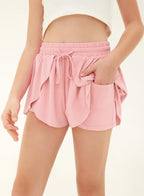 blibean Tween Pige Sommerfugl Shorts Børn Flydende Atletisk Nederdel Cheer Dance Flutter Skort Løb Gym Preppy Activewear 2025 Tøj Størrelse 14-15 År Gamle Lyserød