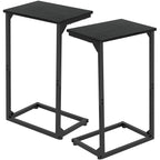 AMHANCIBLE C Shaped End Tables Set of 2, Couch Side Tables That Slide Under, TV Trays for Living Room, Bedroom, Small Space, Sofa, Grey HET02BGY