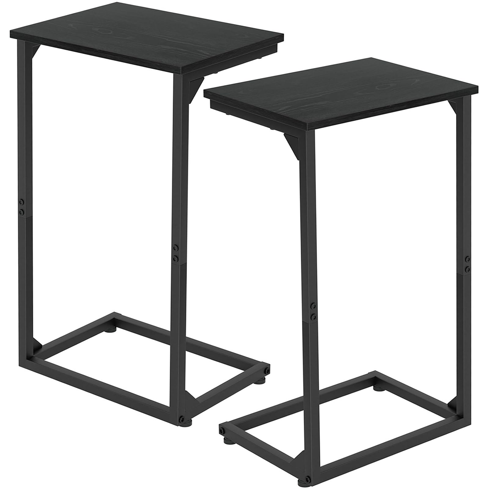 AMHANCIBLE C Shaped End Tables Set of 2, Couch Side Tables That Slide Under, TV Trays for Living Room, Bedroom, Small Space, Sofa, Grey HET02BGY