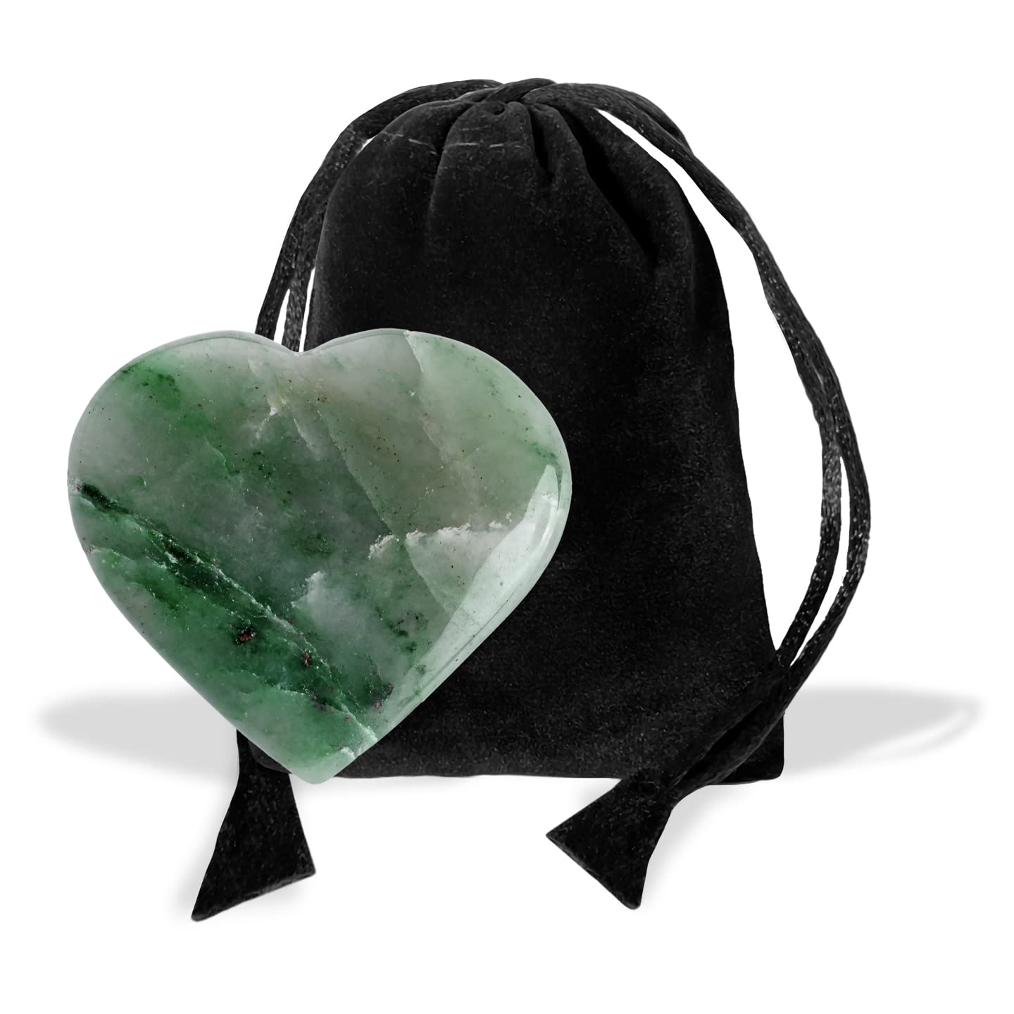 Heart 1.75 Inch with Black Pouch (Black Obsidian)