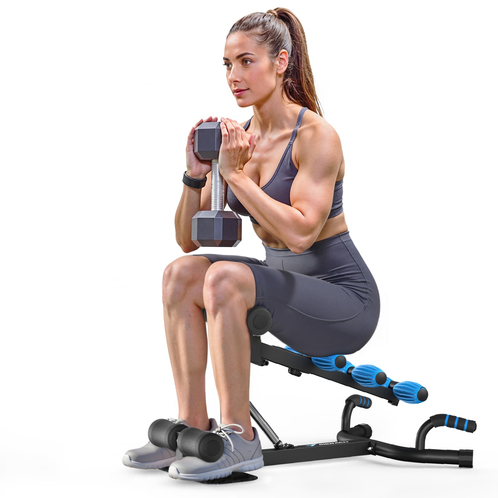 MERACH Deep Squat Machine for Women, Adjustable Glutes Trainer Machine, Core Leg Push Up Workout Machine for Home Gym