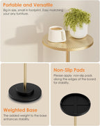 Round Side Table, Small Drink Table for Small Spaces, Modern Accent End Table Coffee Table with Metal Leg for Living Room, Bedroom, Corners, and Office (Gold)