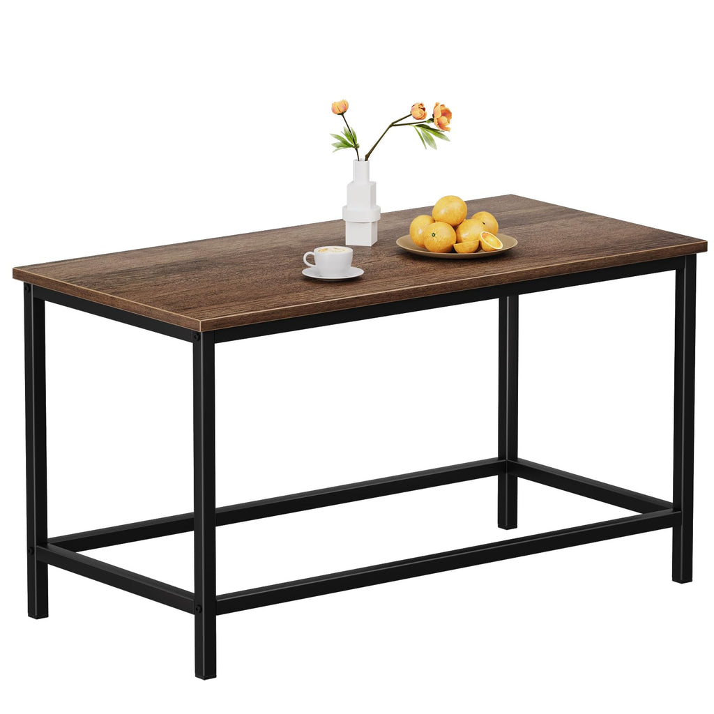 SAYGOER Small Rectangular Coffee Table Simple Modern Open Design Minimalist Center Table for Living Room Small Spaces, Easy Assembly, 31.5 x 15.7 x 17.7, Oak White