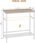 Entryway Table 31.5" Width, 2-Tier Console Table with Adjustable Shelves, Industrial Sofa Table with Storage, Foyer Tables for Entryway, Hallway, Kitchen, Living Room and Bedroom, Light Coffee
