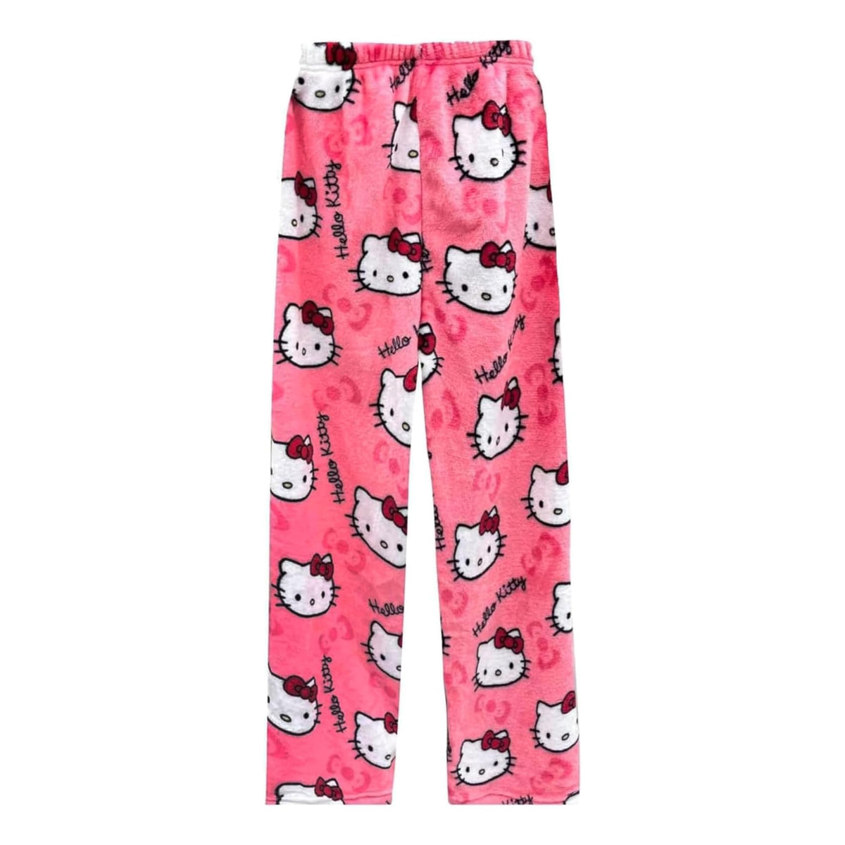 MIMLoweiss Anime Pajama Pants for Women Girls Cute Flannel Pajamas Casual Sleeping Pants Rose Red Medium