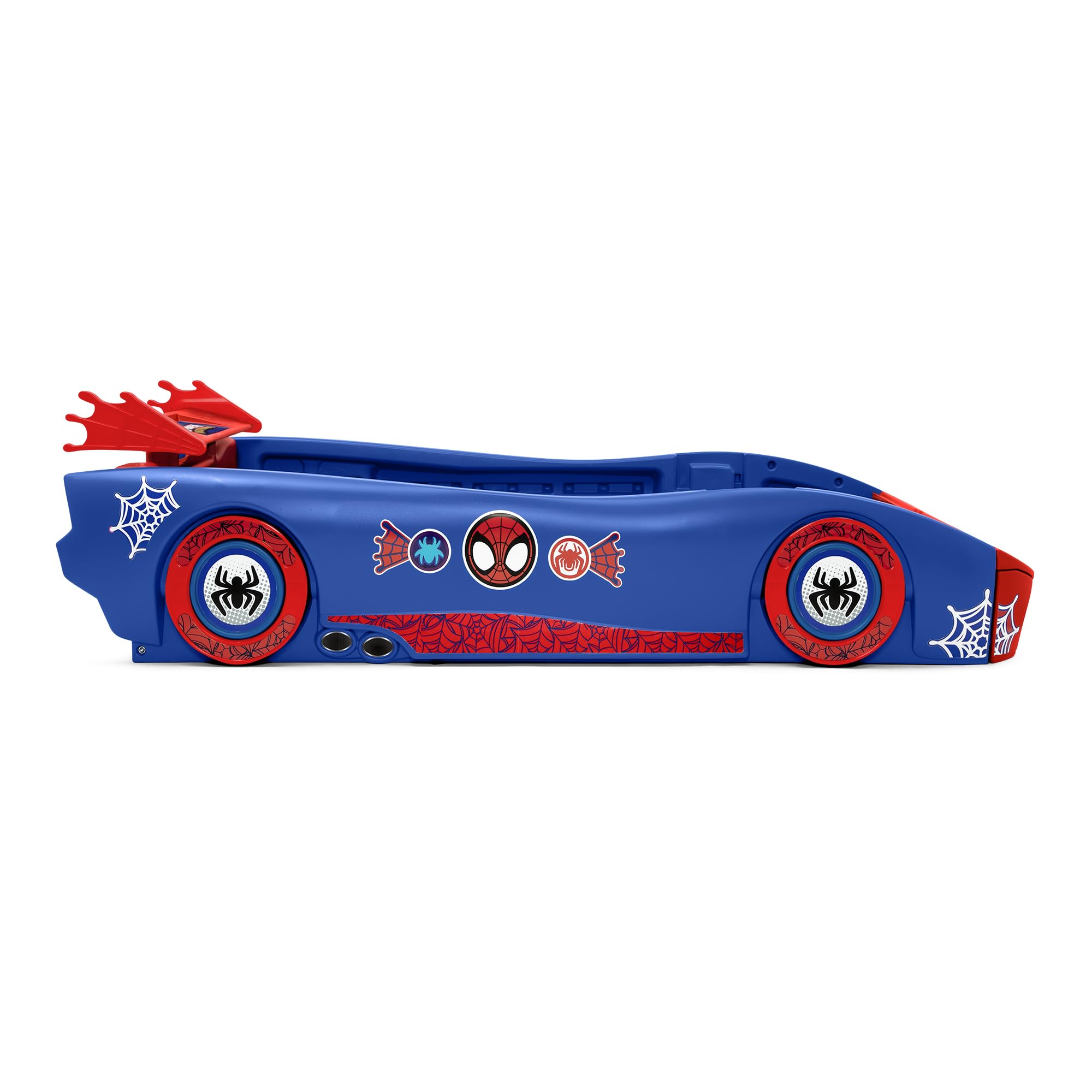 Delta Children Spidey and His Amazing Friends Web Crawler Race Car Twin Bed, Blue/Red