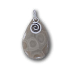 Petoskey Stone with Swirl Charm Pendant Necklace