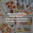 Chef Preserve Compact Vacuum Sealer for Food (Vacuum Sealer Machine + 10 Reusable Vacuum Bags) Powerful Handheld Vacuum Sealer Machine, Seal Meal Saver, Portable Food Sealer