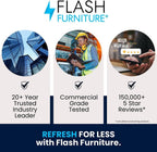 Flash Furniture Barker 28'' Round Tempered Glass Metal Table with Dark Brown Rattan Edging