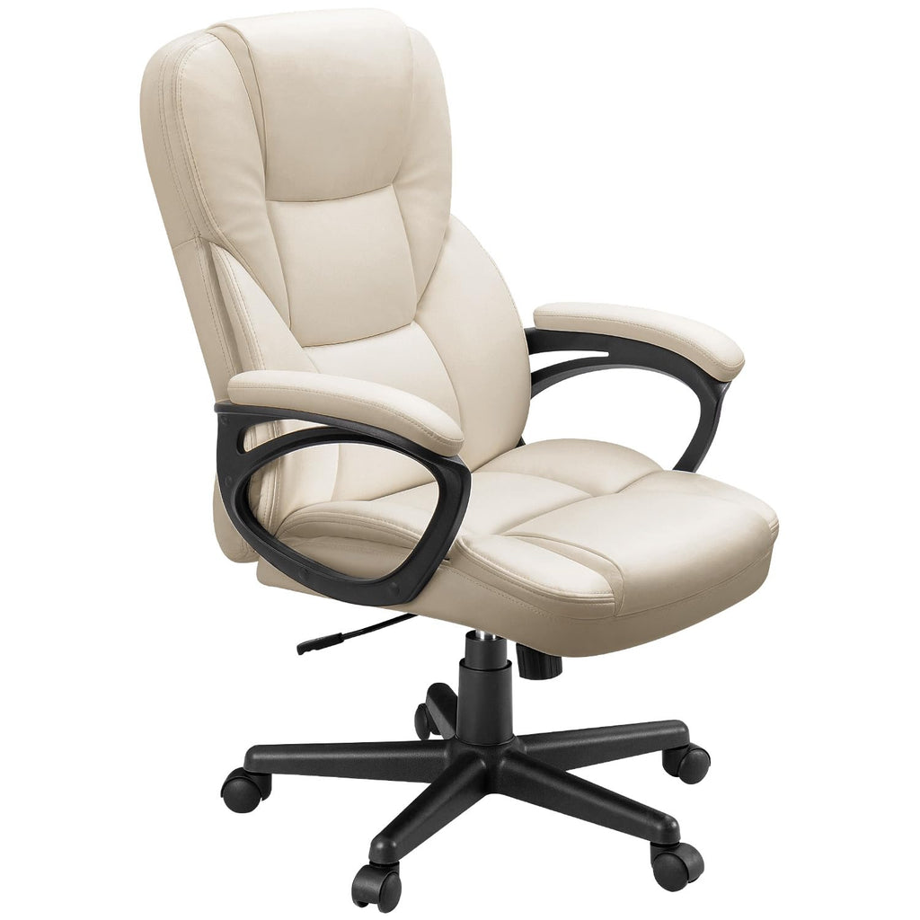 Furmax Office Executive Chair High Back Adjustable Managerial Home Desk Chair, Swivel Computer PU Leather Chair with Lumbar Support (Black)
