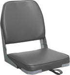 Low Back Boat Seat Fold-Down Fishing Boat Seat, 1 Pack, Dark Gray