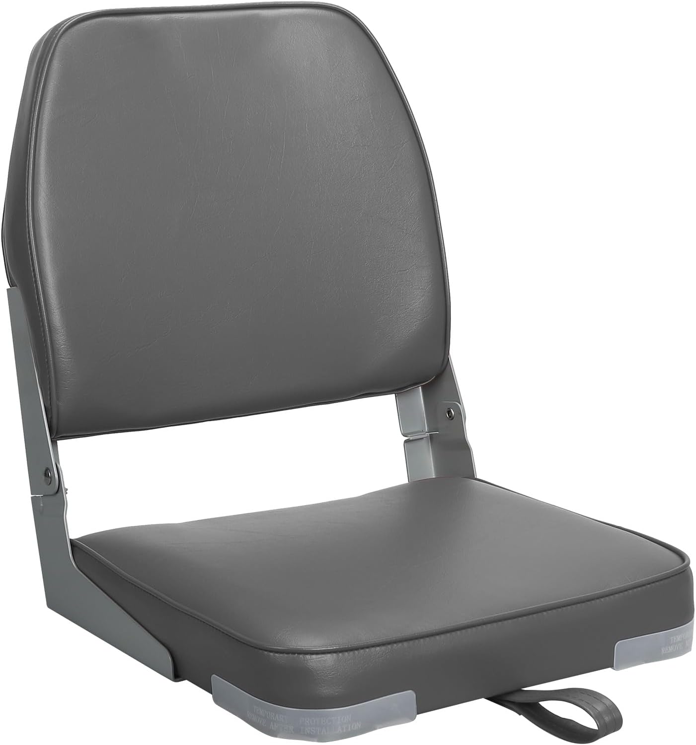 Low Back Boat Seat Fold-Down Fishing Boat Seat, 1 Pack, Dark Gray