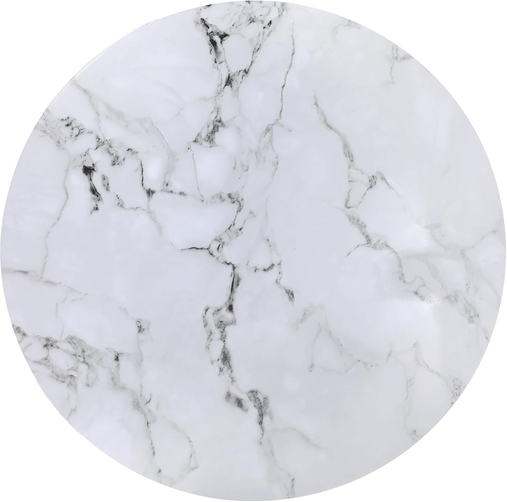 Modern Coffee Table,Faux Marble Tables,Small Round Coffee Tables with Shelf, Marble Coffee Table,Circle Center Table Low Coffee & Tea Table for Living Room Modern