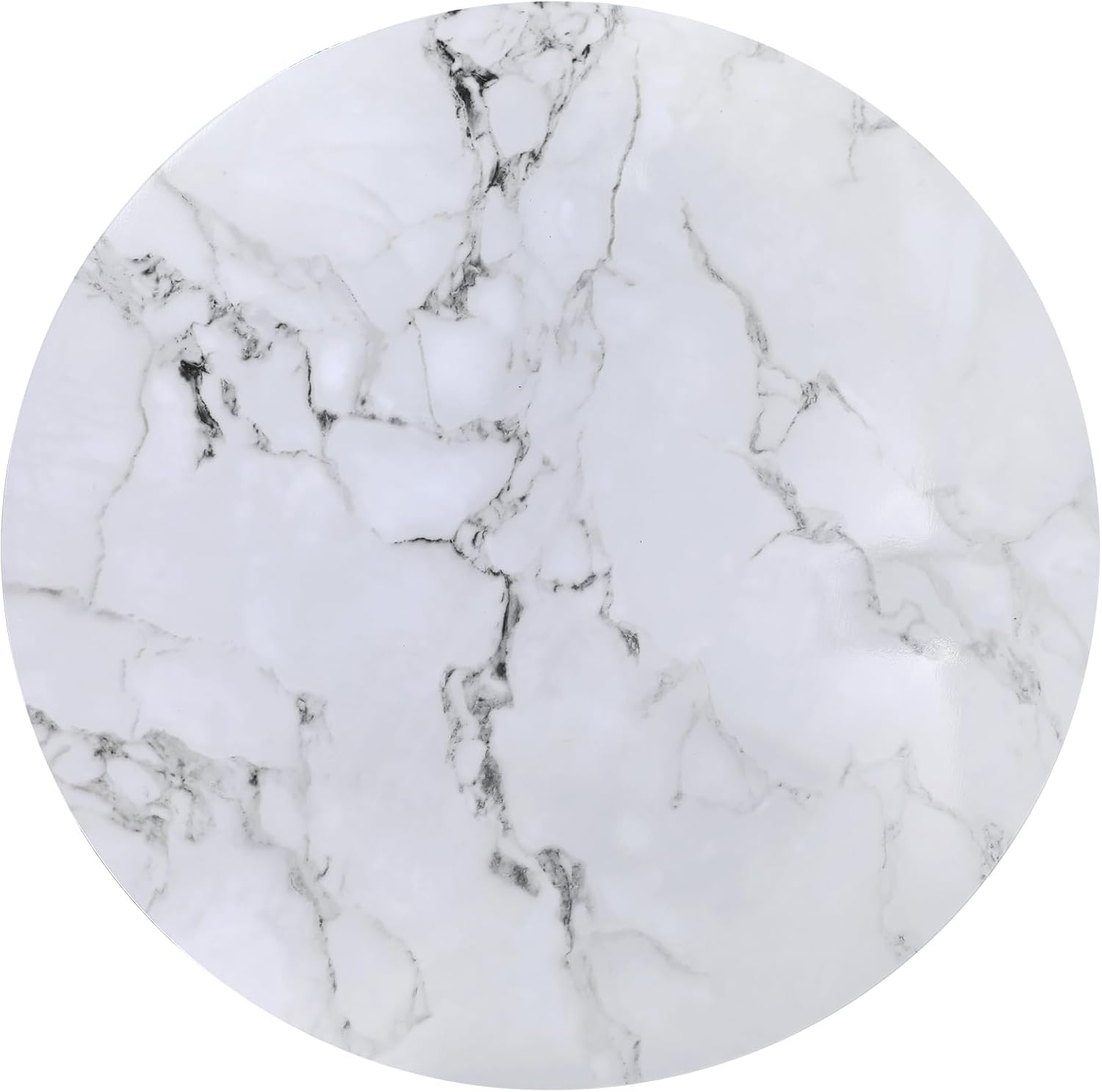 Modern Coffee Table,Faux Marble Tables,Small Round Coffee Tables with Shelf, Marble Coffee Table,Circle Center Table Low Coffee & Tea Table for Living Room Modern