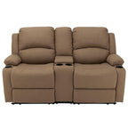 67" Wall Hugger Reclining | RV Theater Seats | Double Recliner RV Sofa & Console | RV Couch | RV Theater Seating | RV Furniture (Manual, Chocolate)