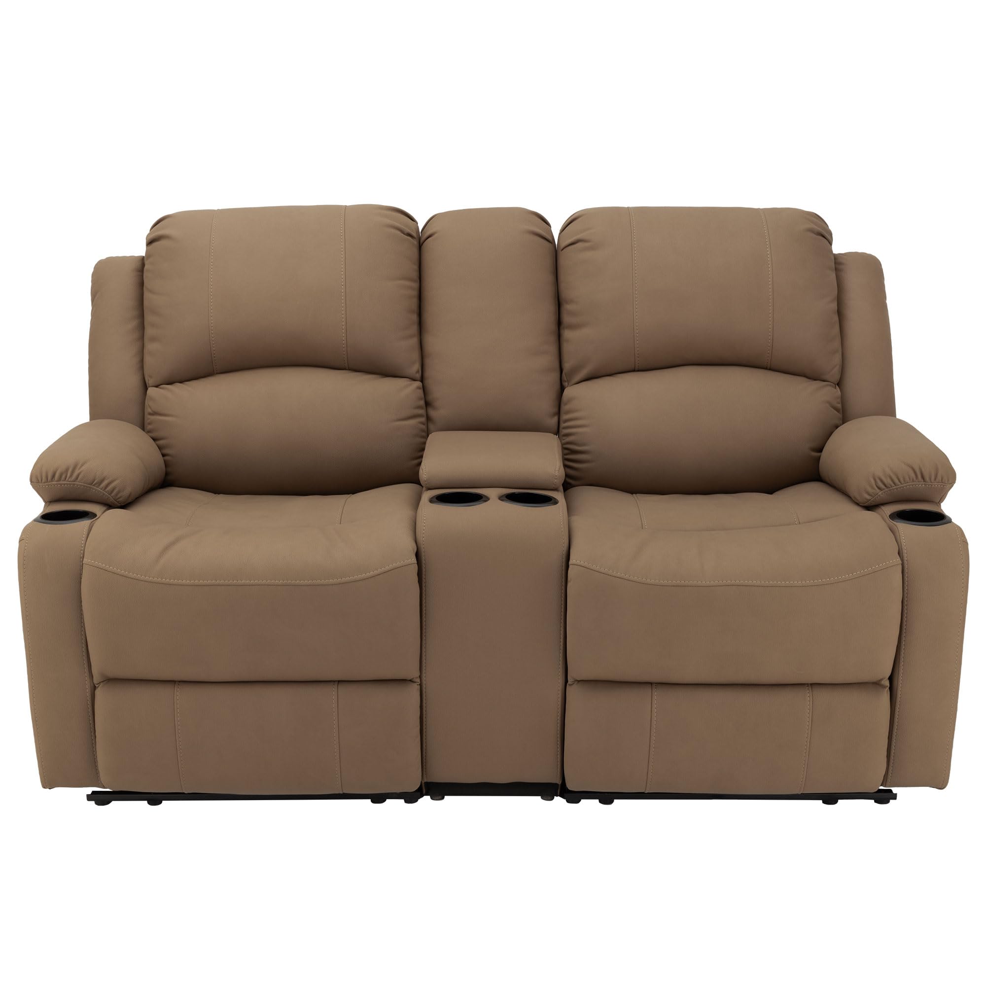 67" Wall Hugger Reclining | RV Theater Seats | Double Recliner RV Sofa & Console | RV Couch | RV Theater Seating | RV Furniture (Powered, Slate)